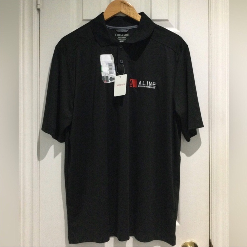 BNWT Trimark Men's Black Short Sleeve Polo Shirt